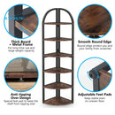 Axyaa Rustic 6-Tier Corner Bookshelf: 71" Tall Plant Stand & Display Rack