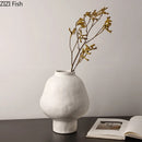 Axyaa Ceramic Vase with Artificial Flowers Desk Decoration Aesthetic Floral Vases