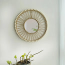 Axyaa Nordic Hand-Woven Decorative Mirror for Wall, Sofa, and Porch