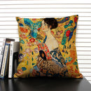 Axyaa Gold Pattern Oil Painting Decorative Throw Pillow Case - 45x45cm