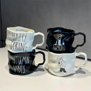 Axyaa Irregular Couple Ceramic Mug Set - Minimalist Milk Coffee Cup