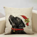Axyaa Cute Cat Dog Christmas Party Pillow Cover 45x45cm