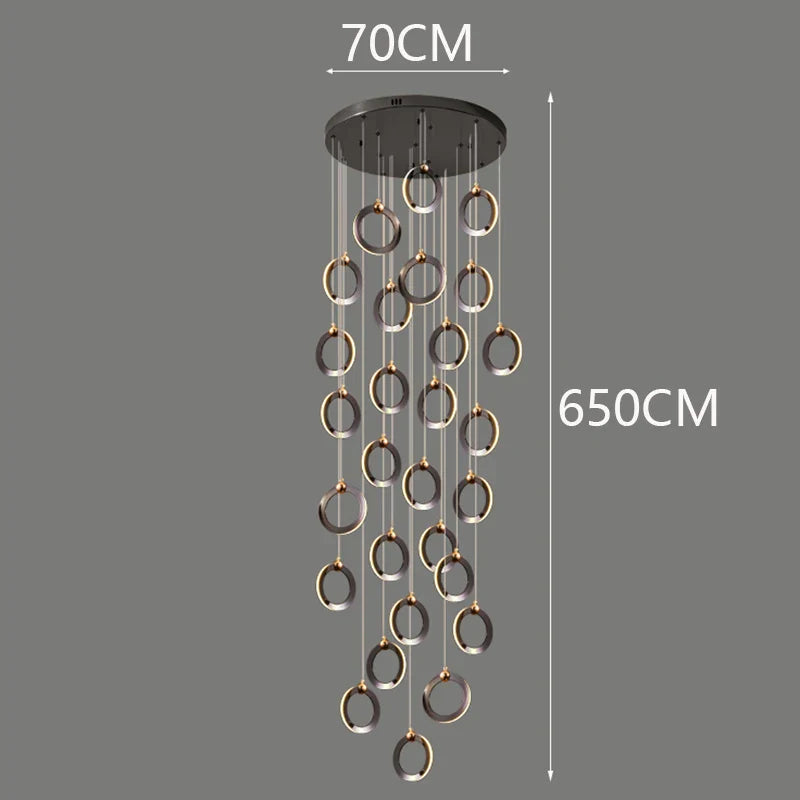 Axyaa Staircase Chandeliers: Modern LED Pendant Light Lamps for Living Room
