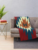 Axyaa Red Shaggy Throw Blanket - Soft Southwest Style for Sofa & Bed