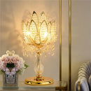 Axyaa Crystal Gold Lotus Table Lamp - Modern LED Desk Light