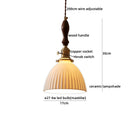 Axyaa Modern LED Pendant Light with Wood Handle & Clear Glass
