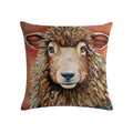 Axyaa Cotton Linen Cushion Cover Sheep Cow Home Decor Throw Pillowcase