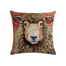 Axyaa Cotton Linen Cushion Cover Sheep Cow Home Decor Throw Pillowcase
