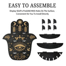 Axyaa Crystal Evil Eye Wall Shelf Multilayer Stone Holder Display Stand