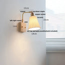 Axyaa Ash Wood LED Wall Fixture Rotatable Glass Bedside Lamp