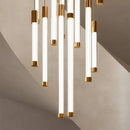 Axyaa Luxury Gold/Black Staircase Chandelier for Modern Living Spaces
