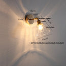 Axyaa Clear Glass Wall Light Fixture with Pull Chain Switch & LED Rotation