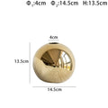 Golden Ball Ceramic Vase by Axyaa: Elegant Home Decor, Artistic Flower Pot, Hydroponic Art Ornament.