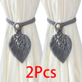 Axyaa Macrame Curtain Tiebacks with Bead, Boho Room Decor, Home Decoration Gift