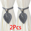 Axyaa Macrame Curtain Tiebacks with Bead, Boho Room Decor, Home Decoration Gift