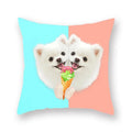 Axyaa Dog Eating Ice Cream Decorative Pillowcase 45x45cm