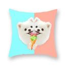 Axyaa Dog Eating Ice Cream Decorative Pillowcase 45x45cm