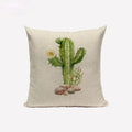 Axyaa Nordic Cactus Pillowcase 45*45cm Beige Fur Linen Cushion Cover