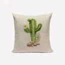Axyaa Nordic Cactus Pillowcase 45*45cm Beige Fur Linen Cushion Cover