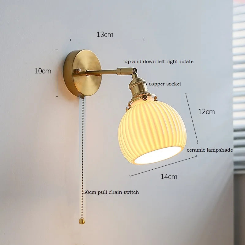 Axyaa White Ceramic Flower Wall Sconce Light for Home Indoor Lighting