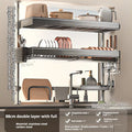 Axyaa Over Sink Dish Drying Rack & Organizer Shelf - Adjustable Multifunctional Storage