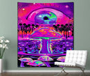 Axyaa Psychedelic Skull Eye Laser Tapestry Wall Hanging – Luminous Home Decor