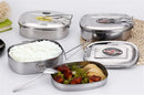 Axya Double Layer Stainless Steel Lunch Box - High Capacity, Square Shape