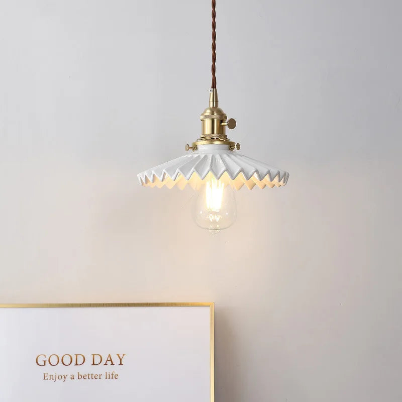 Axyaa Ceramic Brass Bedroom Chandelier: Elegant Lighting for Home, Restaurant, and Bar