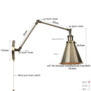 Axyaa Swing Arm LED Wall Sconce - Industrial Style Bedside Lamp