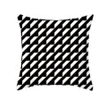 Axyaa Black & White Plaid Wave Stripe Checkerboard Print Throw Pillow Case