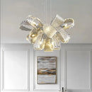 Axyaa Glass Flower Ring Pendant: Nordic Light Luxury Modern Dining Room Fixture
