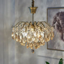 Axyaa Crystal LED Pendant Chandelier for Bedroom Dining Living Room