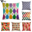 Axyaa Geometric Linen Cushion Cover: 45x45cm Pillowcase for Home Decor