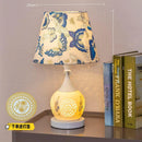 Vintage Floral Table Lamp by Axyaa – Ceramic Warm Light for Bedroom & Living Room