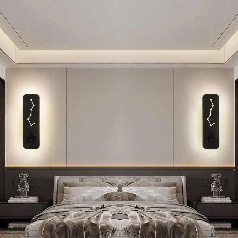 Modern LED Wall Sconce Light by Axyaa for Bedroom Living Room Black Wall Lamp