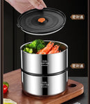 Axyaa 4-Layer Stainless Steel Vacuum Lunch Box & Pot