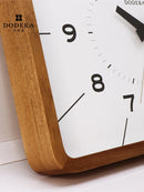 Axya Wood Square Clock: Simple Silent Retro Quartz Wall Decoration