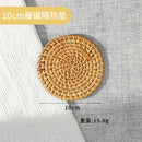 Axyaa Hand-woven Rattan Coaster Tray Set