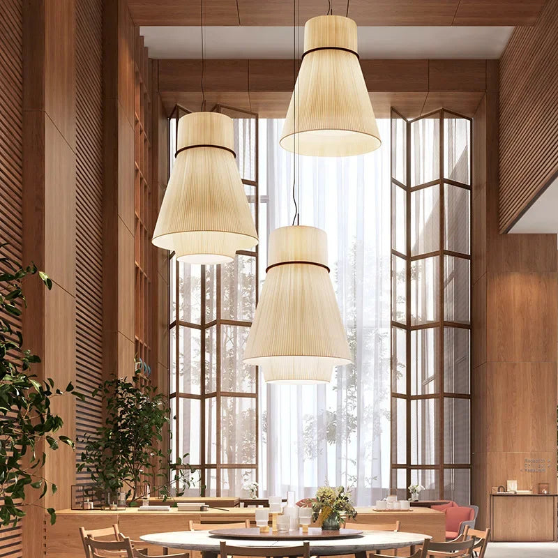 Axyaa Wabi Sabi Fabric Chandelier Nordic Style Pendant Light for Home Decoration
