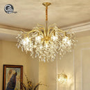 Luxury Gold Crystal Pendant Chandelier for Bedroom Living Dining Kitchen Room - Axyaa Crystal Lighting