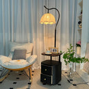 Axyaa Wooden Storage Rack Integrated Floor Lamps LED for Bedside Table Living Room