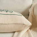Axyaa Embroidered Christmas Tree Pillow Cover, Green/Red, 45x45cm