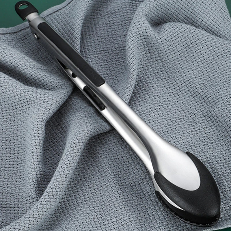 Axyaa Silicone Kitchen Tongs Non-Slip Food Clips - BBQ Grill Clamps & Cooking Utensils