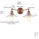 Axyaa 2-Head Industrial Vintage Wall Lamp Clear Glass Stair Light Fixtures