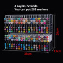 Axyaa Acrylic Marker Holder Pen Storage Box Pencil Shelf School Office Organizer