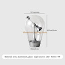 Axyaa Industrial Glass Desk Lamp - Touch Switch, Bedroom Table Light
