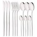 Axyaa Mirror Silver Stainless Steel Cutlery Set - 12Pcs Western Dinnerware Kitchen Utensils