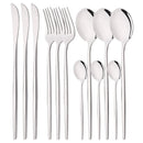 Axyaa Mirror Silver Stainless Steel Cutlery Set - 12Pcs Western Dinnerware Kitchen Utensils