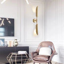 Axyaa Postmodern Gold LED Wall Lamp - Copper Bedside Sconce for Living Room