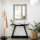 Axyaa Mosaic Glass Wall Mirror, Decorative Embossed Rectangular Vanity Mirror